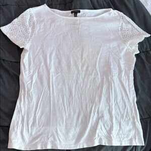 White Lace Sleeve Tee